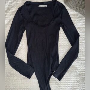 Abercrombie & Fitch Black Ribbed Bodysuit